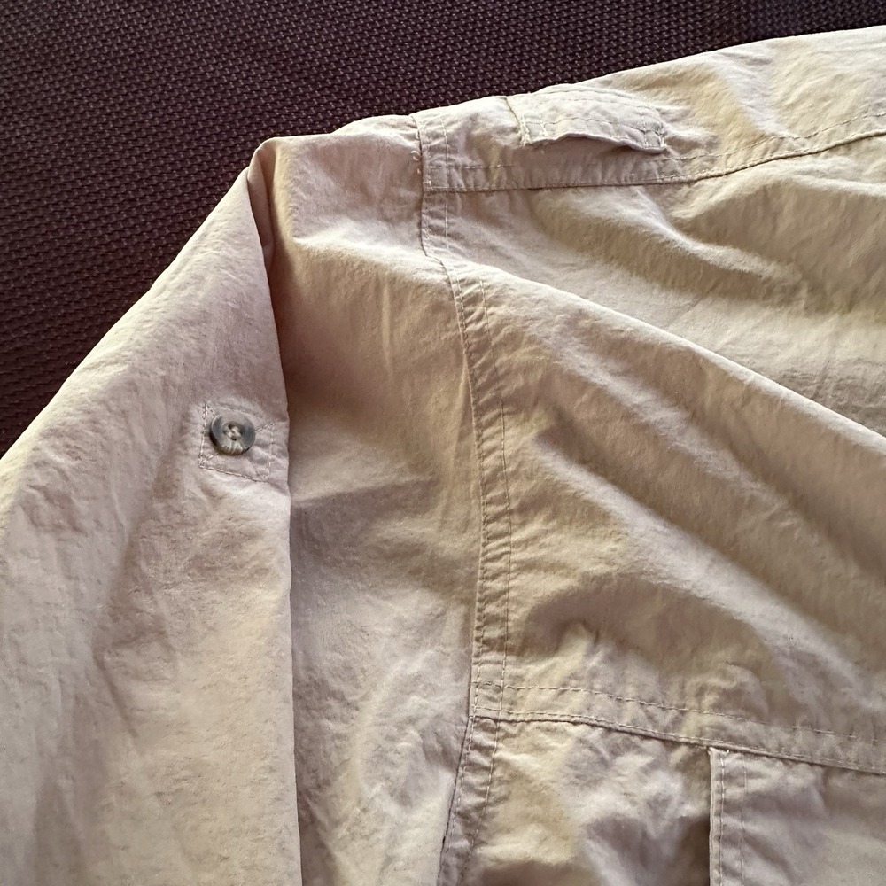 Remington Shirt Mens XL Khaki Vented Fishing Long Sleeve Button Up Pockets - Picture 3 of 14